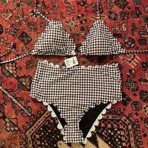 Gingham size M High waist bikini